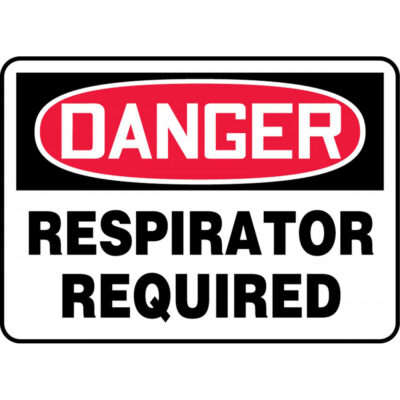 Enseigne « Respirator Required », 10" x 14", Aluminium, Anglais