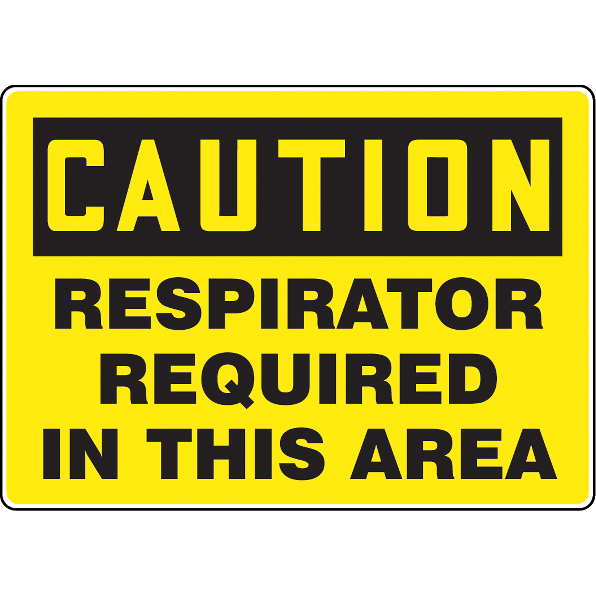 Enseigne « Respirator Required », 10" x 14", Plastique, Anglais