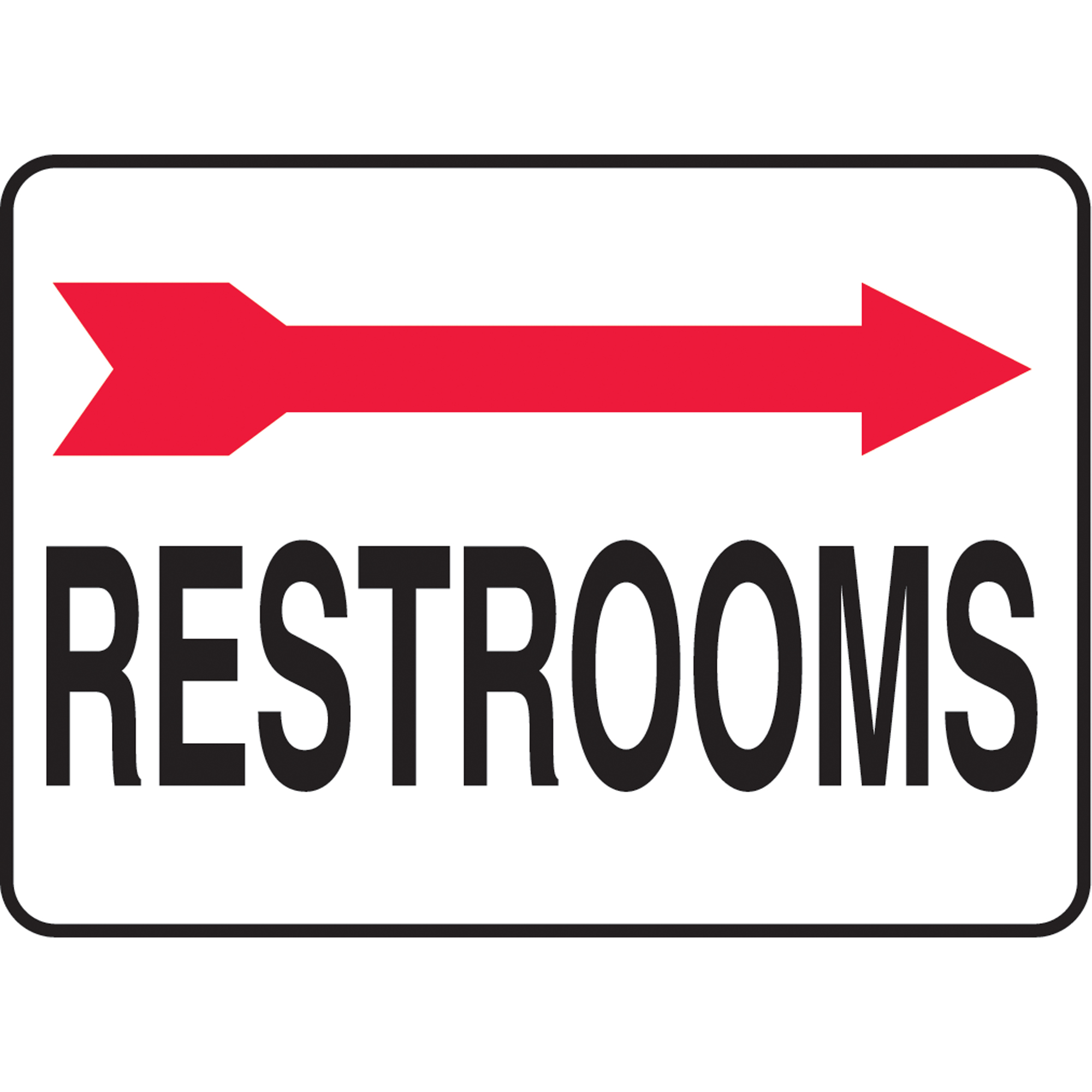 Enseigne « Rest Rooms », 10" x 14", Plastique, Anglais avec pictogramme