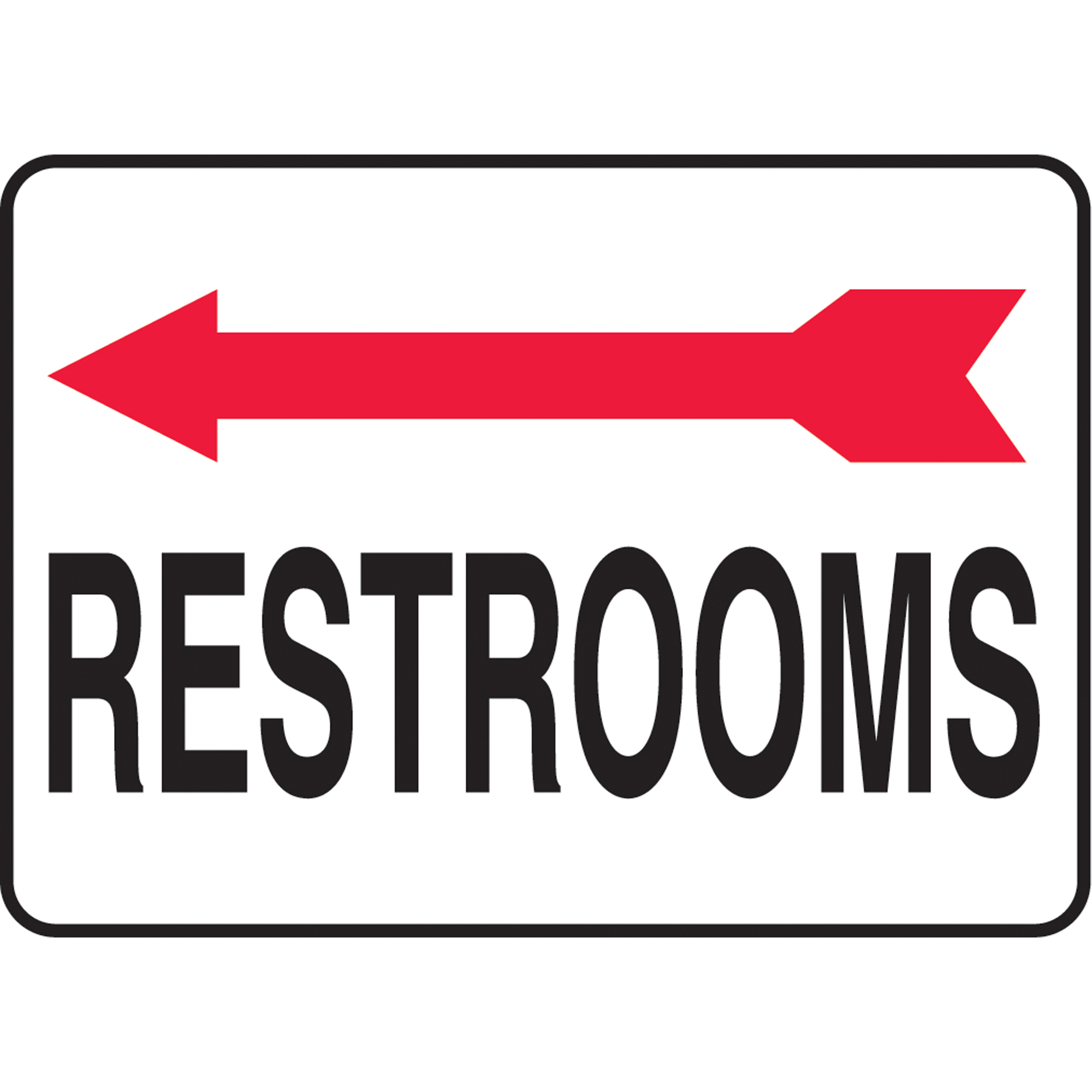 Enseigne « Rest Rooms », 10" x 14", Plastique, Anglais avec pictogramme
