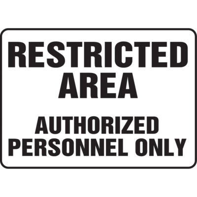 Enseigne « Restricted Area », 10" x 14", Aluminium, Anglais