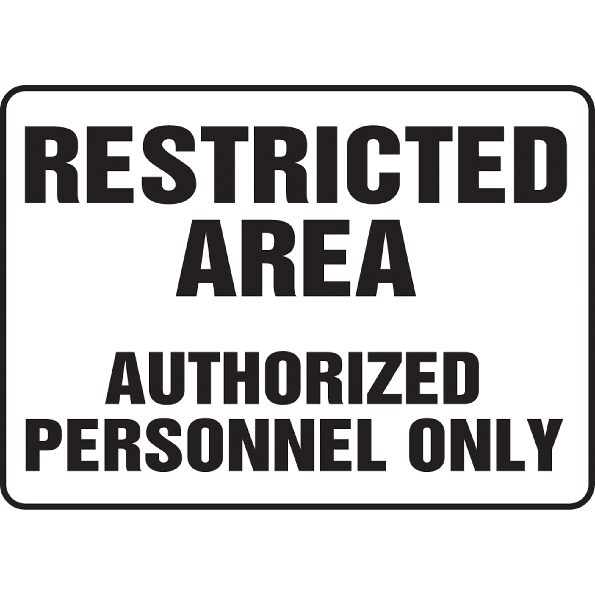 Enseigne « Restricted Area », 10" x 10", Aluminium, Anglais