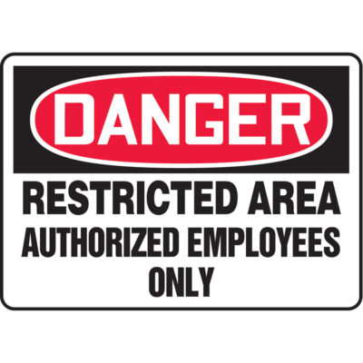 Enseigne « Restricted Area », 7" x 10", Aluminium, Anglais