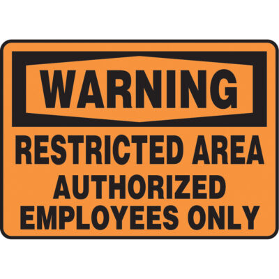 Enseigne « Restricted Area », 7" x 10", Plastique, Anglais