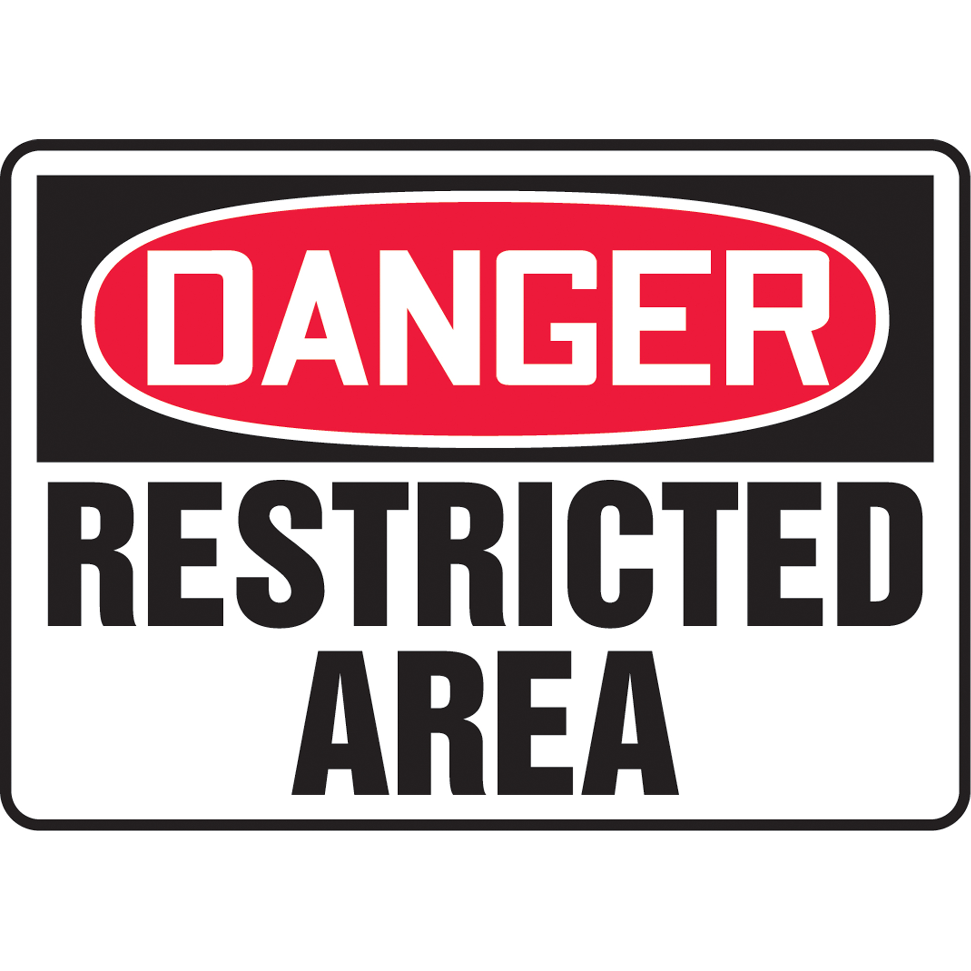 Enseigne « Restricted Area », 10" x 14", Plastique, Anglais