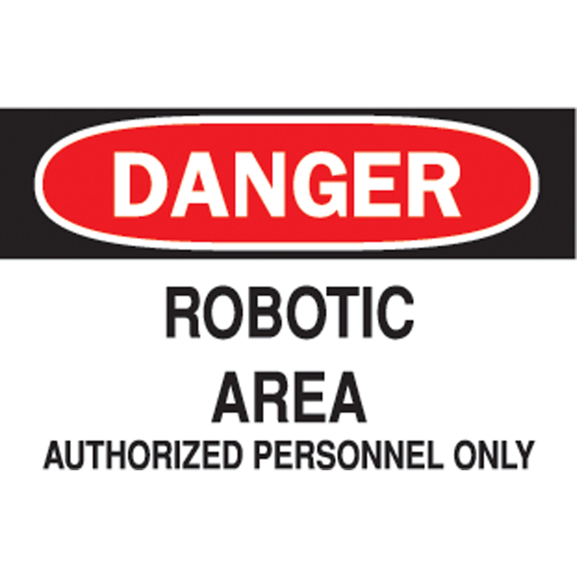 Enseigne « Robotic Area », 10" x 14", Vinyle, Anglais