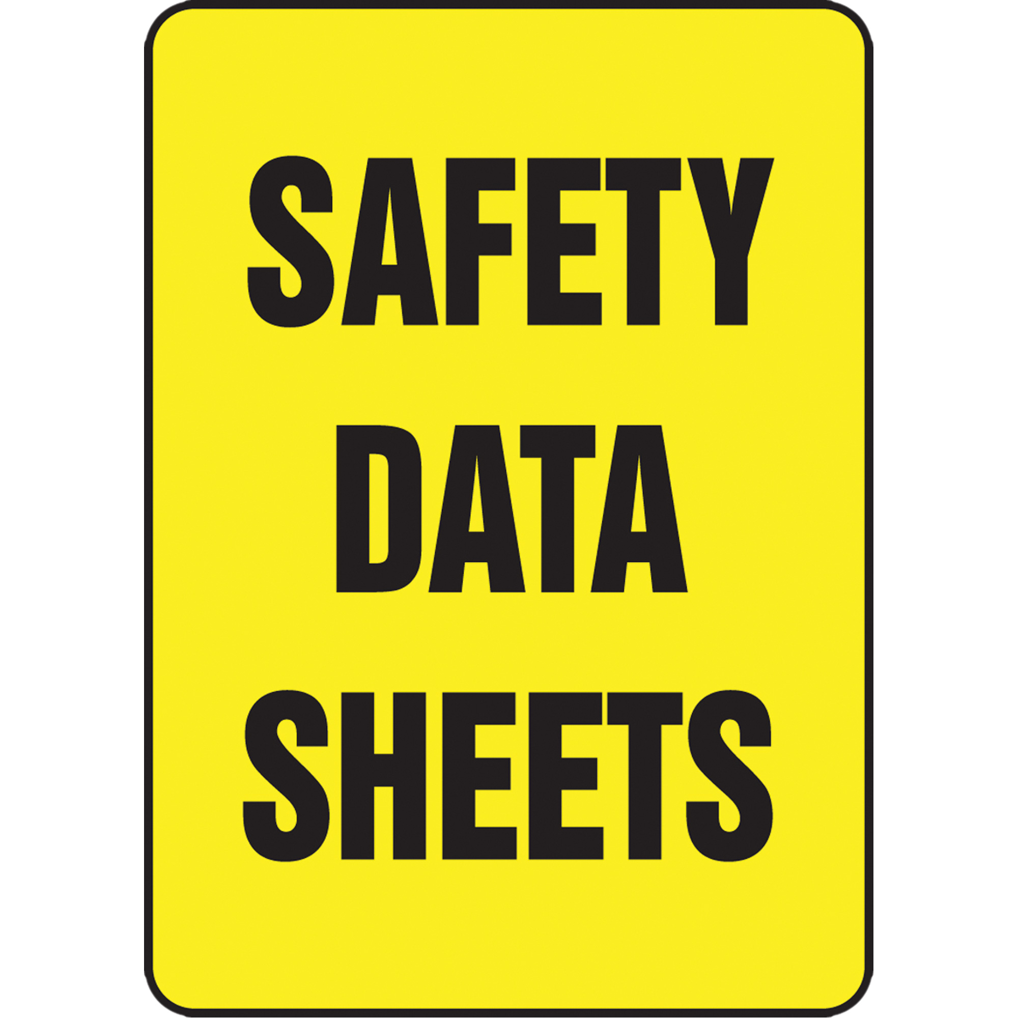 Enseigne « Safety Data Sheets », 10" x 14", Aluminium, Anglais