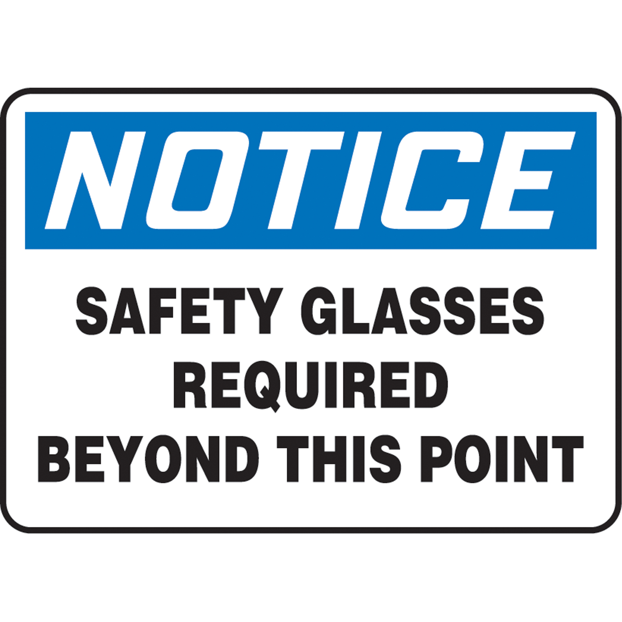 Enseigne « Safety Glasses Required », 10" x 14", Plastique, Anglais