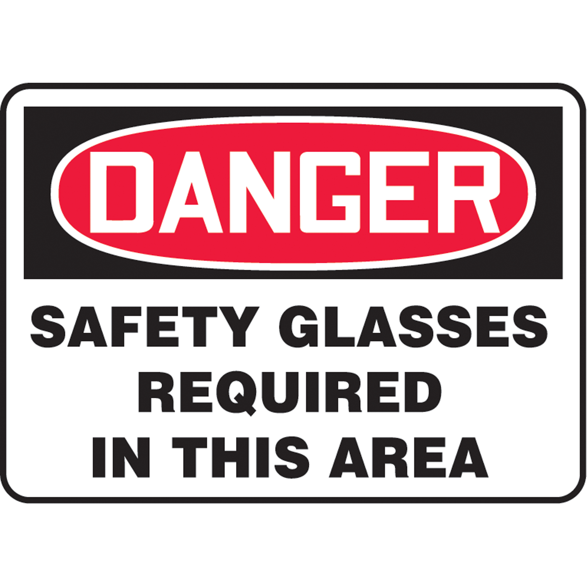 Enseigne « Safety Glasses Required », 10" x 14", Vinyle, Anglais