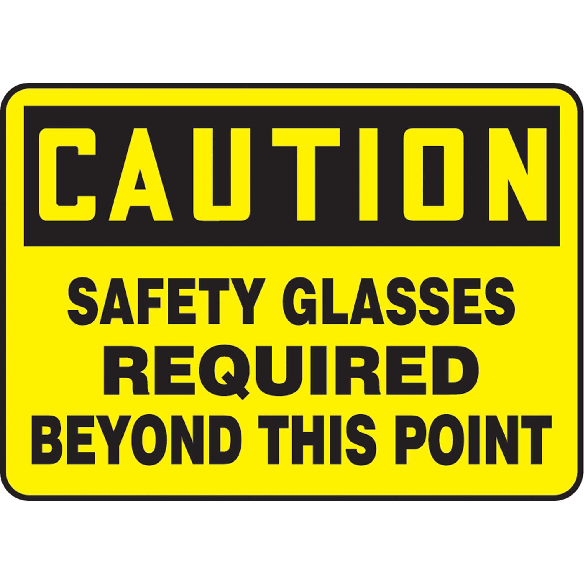 Enseigne « Safety Glasses Required », 10" x 14", Vinyle, Anglais
