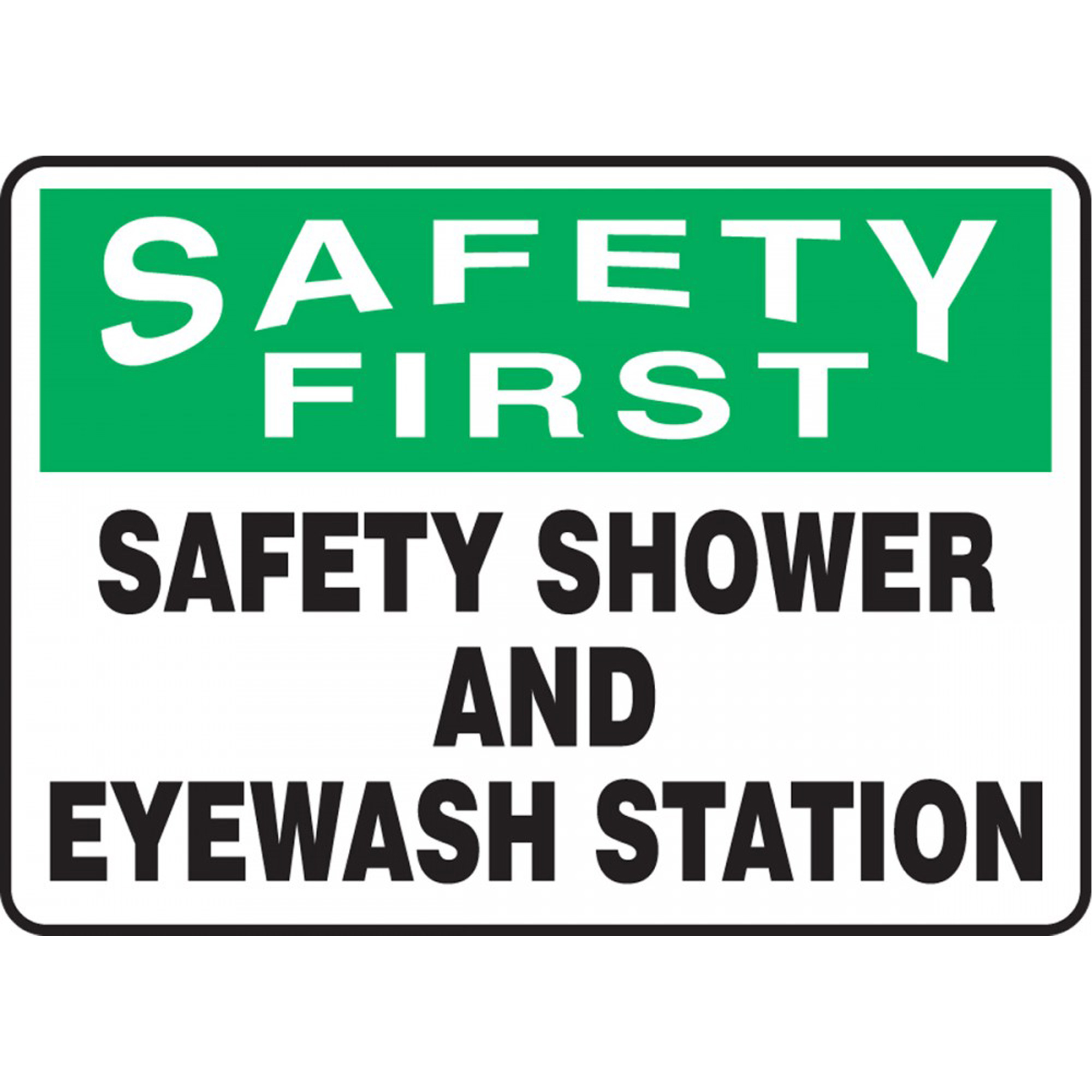 Enseigne « Safety Shower And Eyewash Station », 7" x 10", Aluminium, Anglais