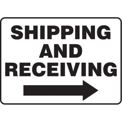 Enseigne « Shipping & Receiving », 10" x 14", Plastique, Anglais avec pictogramme