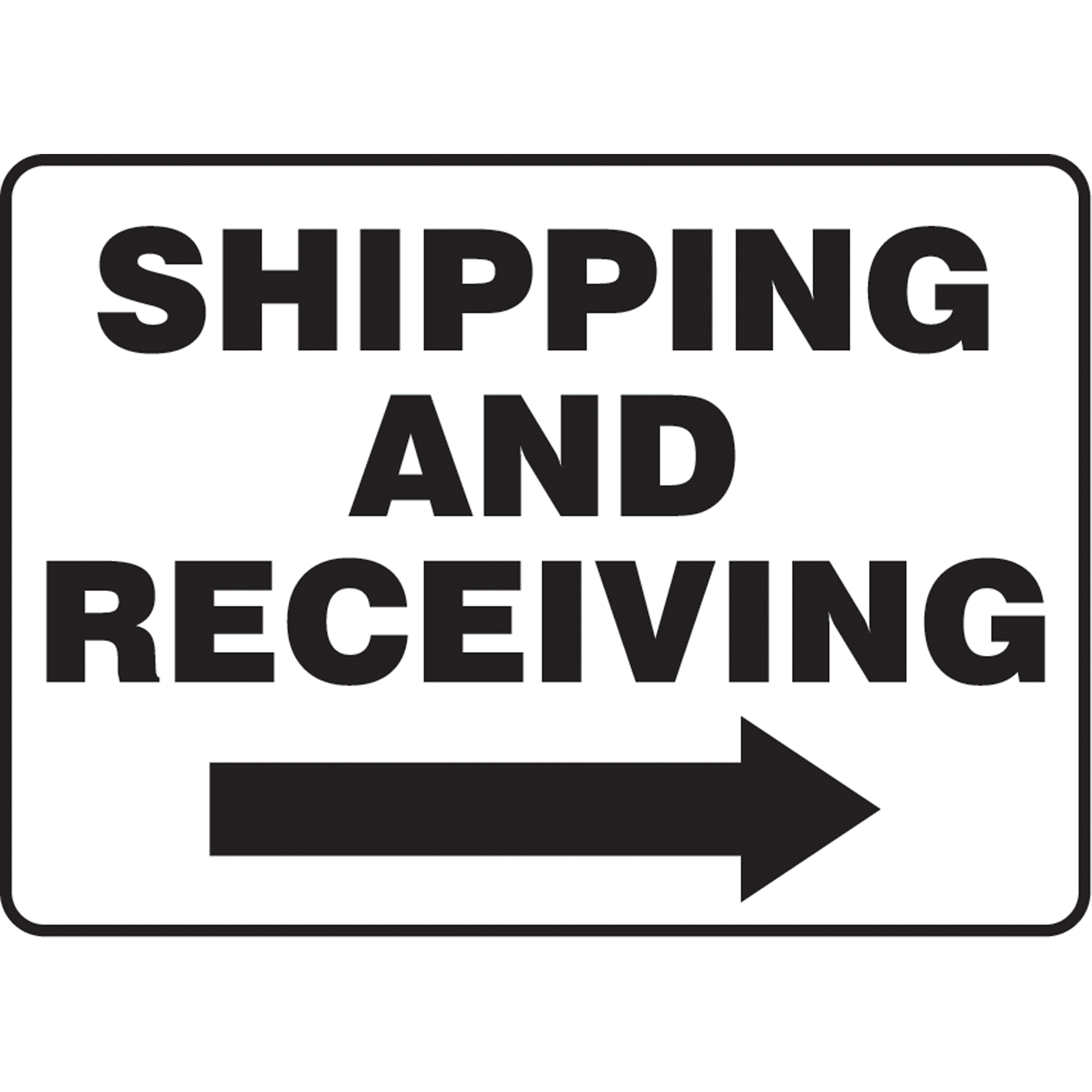 Enseigne « Shipping & Receiving », 10" x 14", Plastique, Anglais avec pictogramme