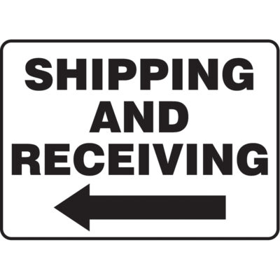 Enseigne « Shipping & Receiving », 10" x 14", Aluminium, Anglais avec pictogramme