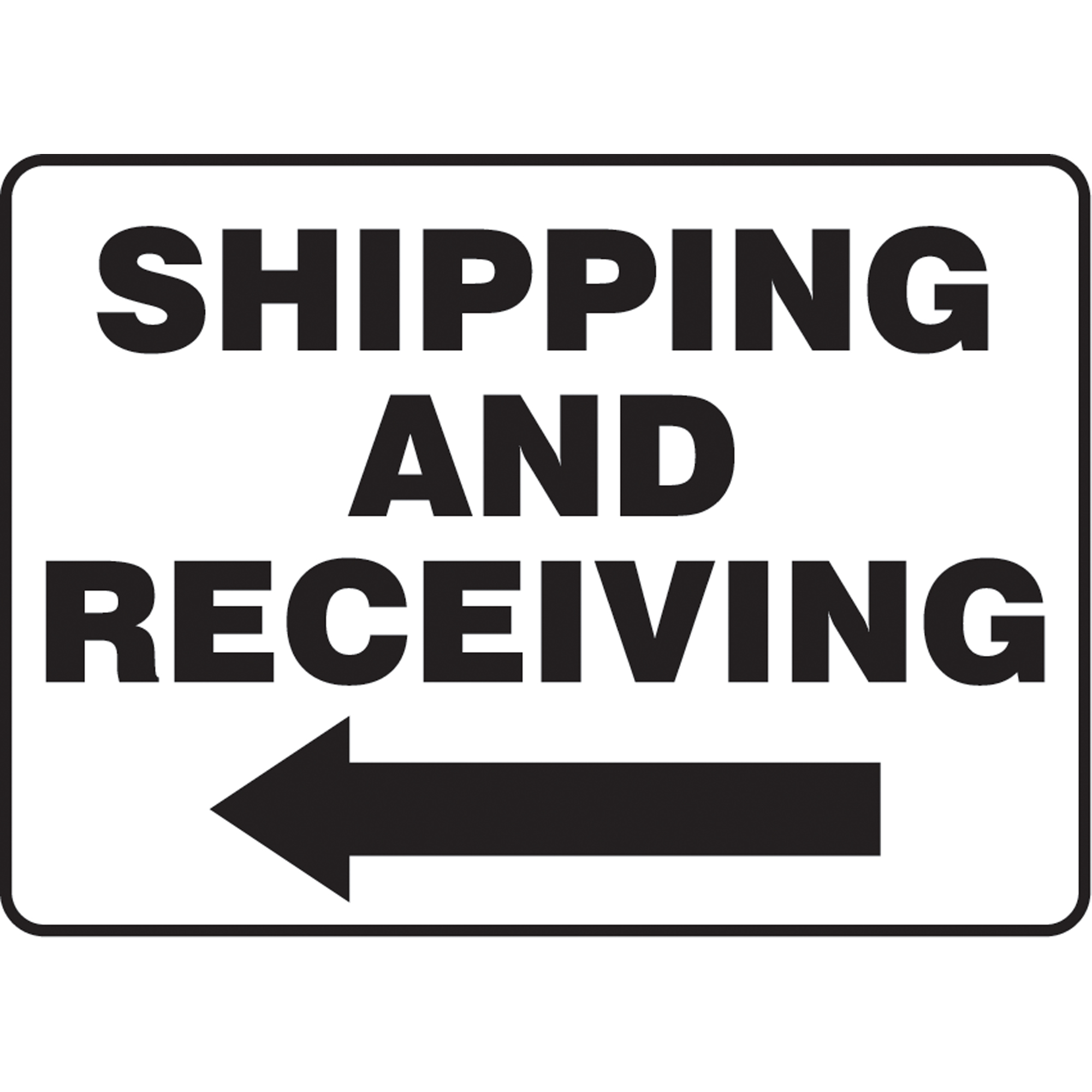 Enseigne « Shipping & Receiving », 10" x 14", Aluminium, Anglais avec pictogramme