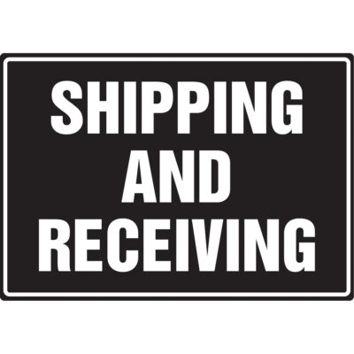 Enseigne « Shipping & Receiving », 14" x 20", Aluminium, Anglais