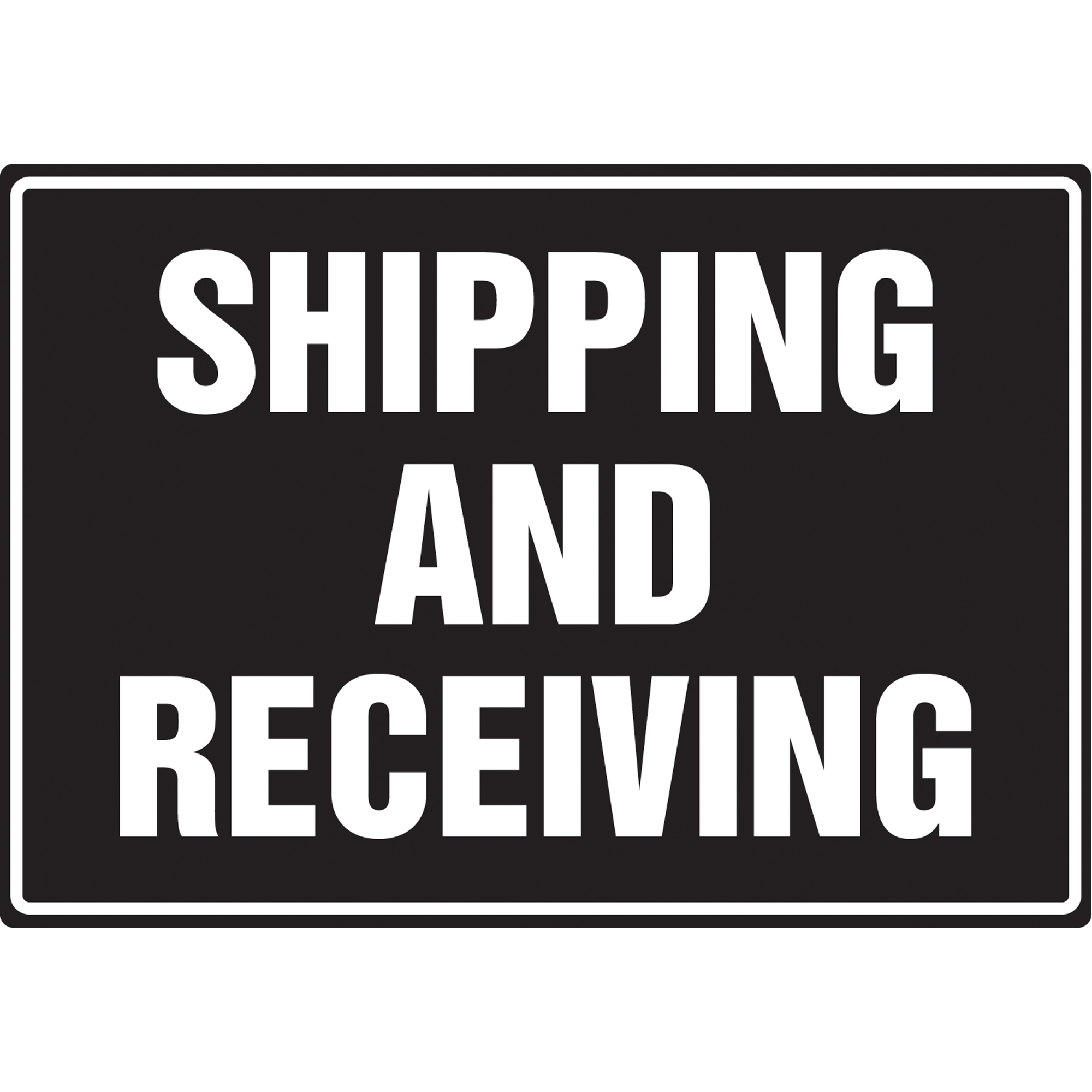Enseigne « Shipping & Receiving », 14" x 20", Aluminium, Anglais