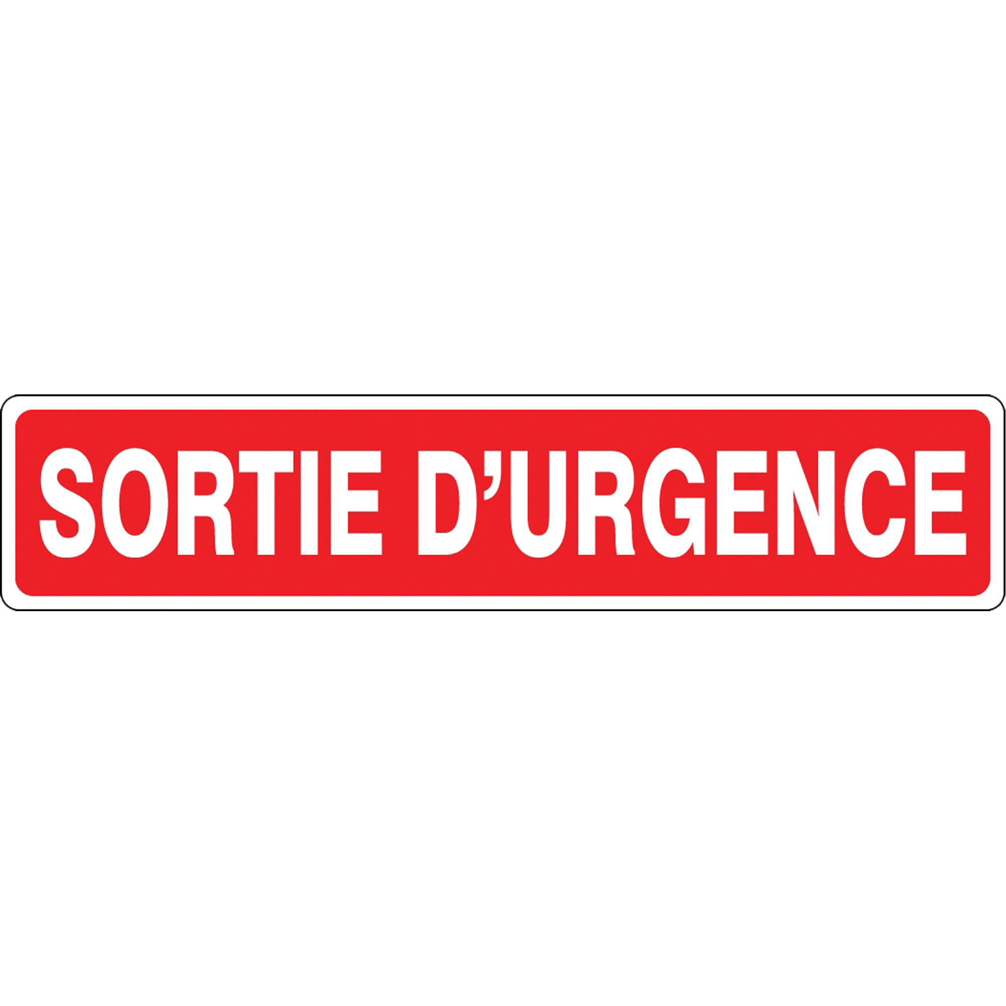 Enseigne « Sortie d'urgence », 14" x 3", Aluminium, Français