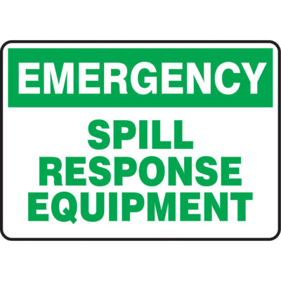 Enseigne « Spill Response Equipment », 10" x 14", Plastique, Anglais