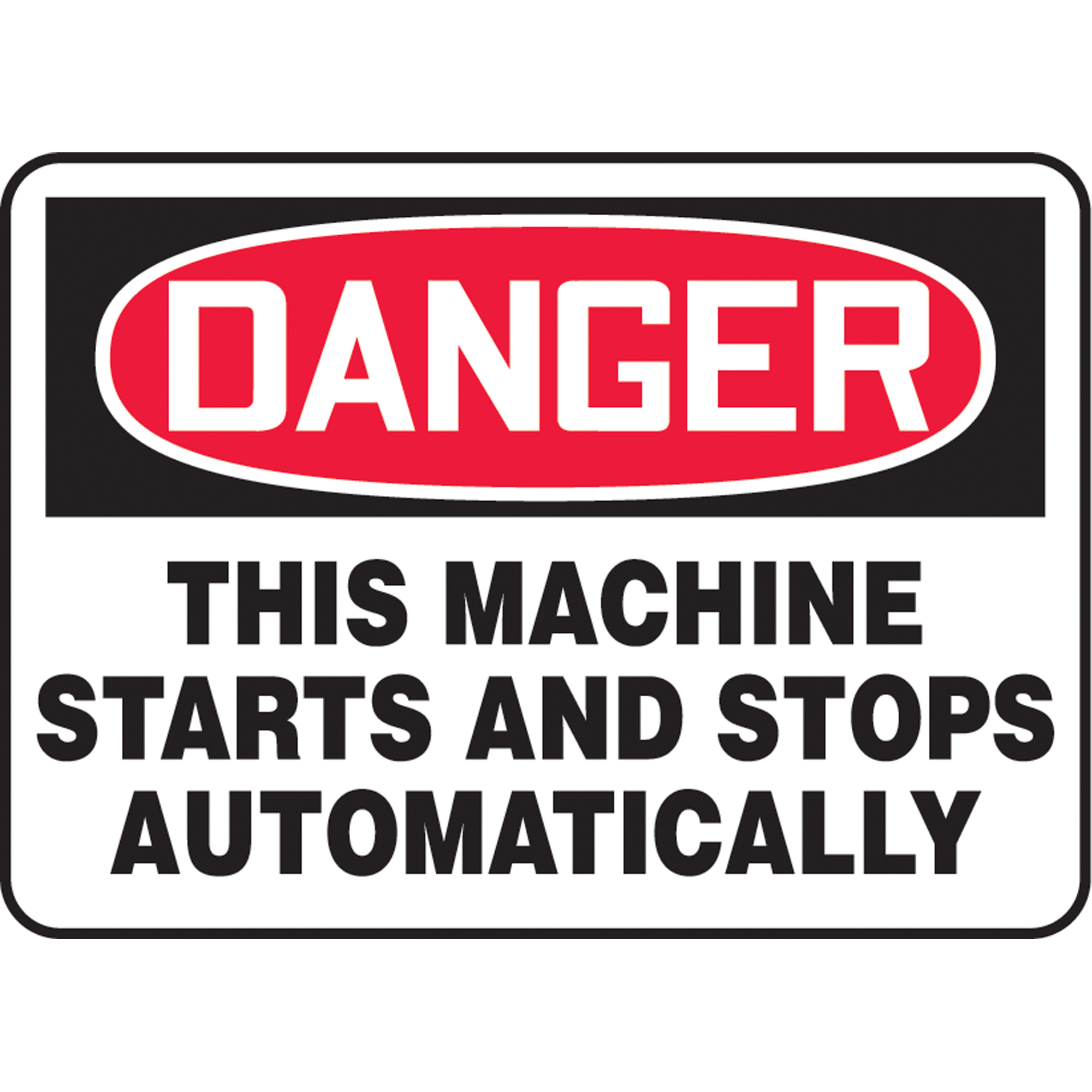 Enseigne « Starts & Stops Automatically », 10" x 14", Aluminium, Anglais