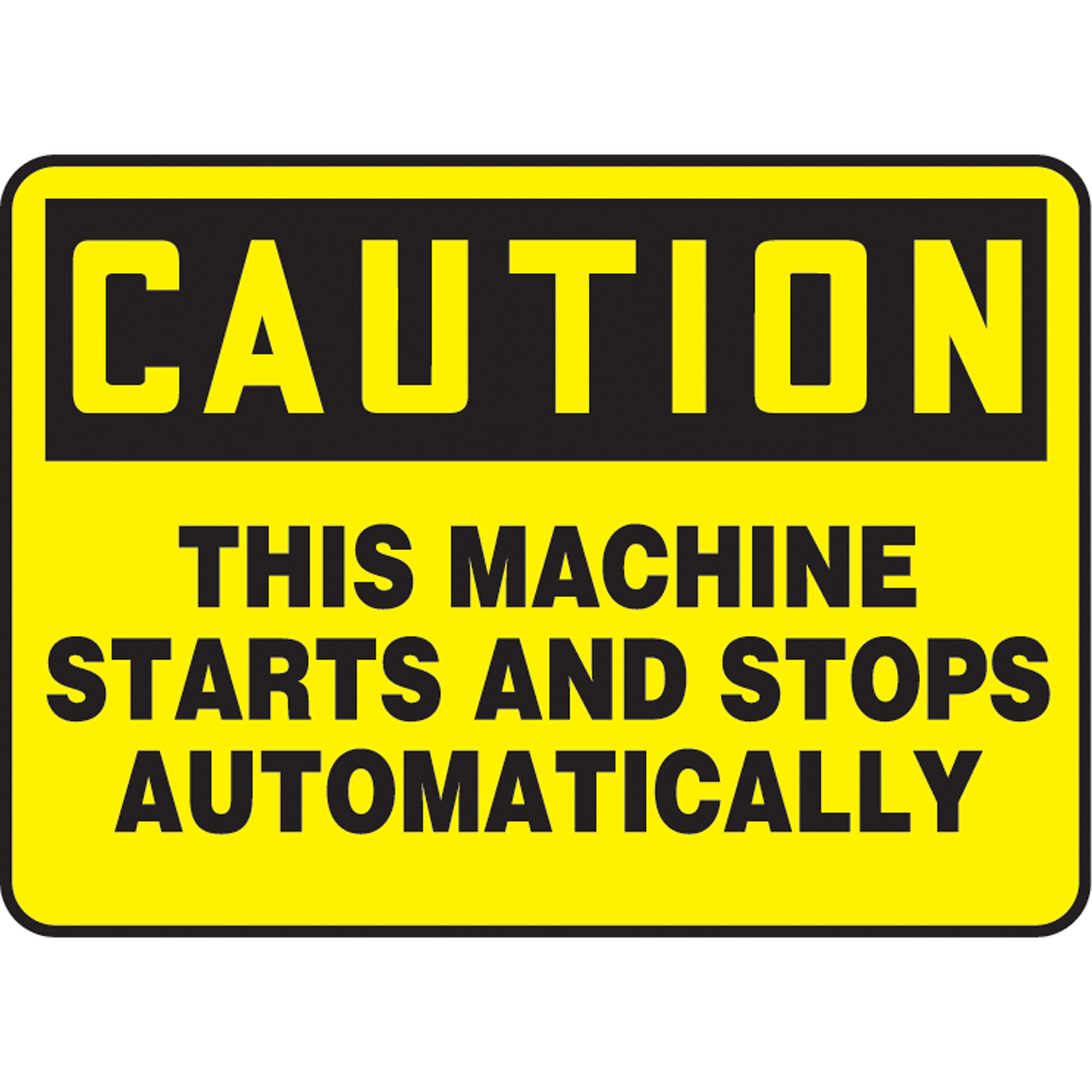 Enseigne « Starts & Stops Automatically », 10" x 14", Aluminium, Anglais