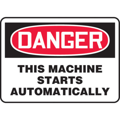 Enseigne « Starts Automatically », 10" x 14", Aluminium, Anglais