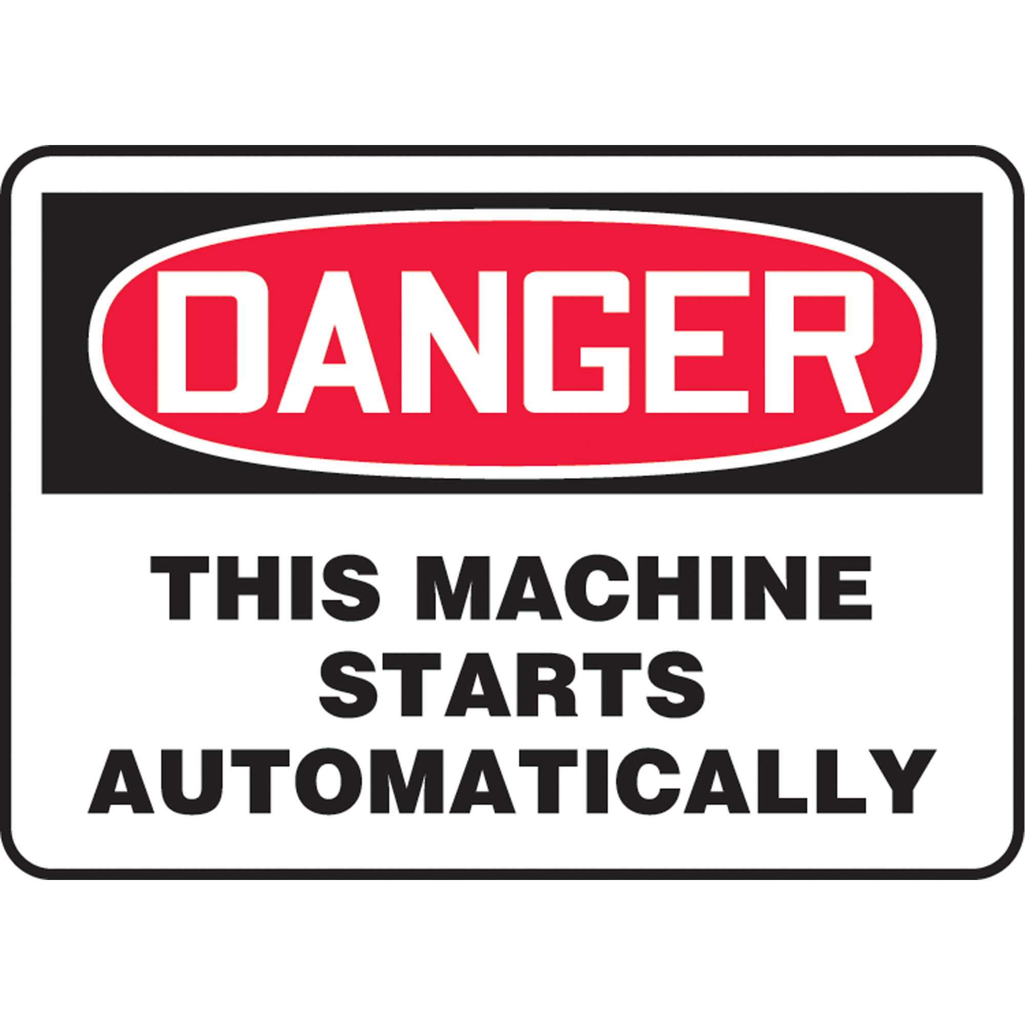 Enseigne « Starts Automatically », 10" x 14", Aluminium, Anglais