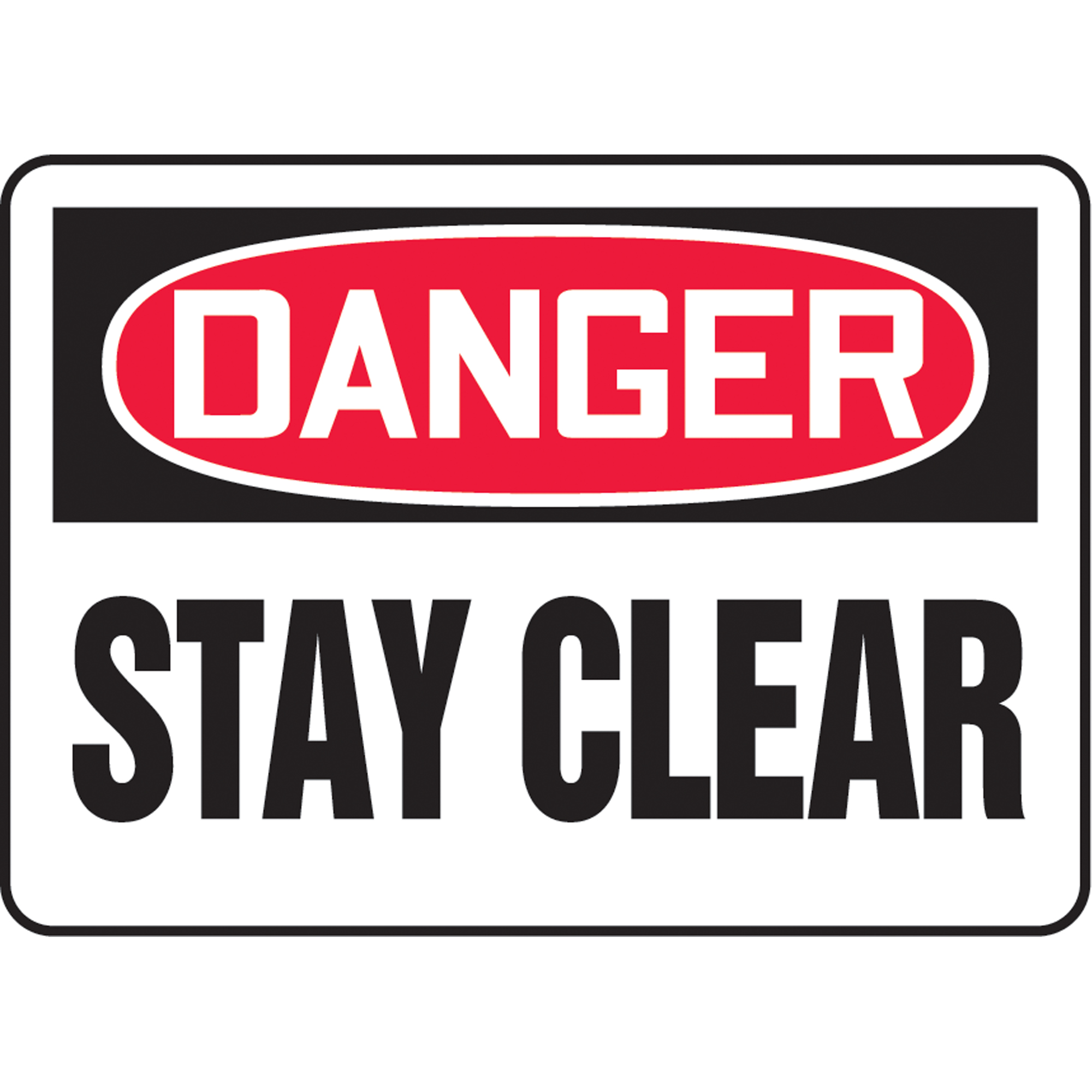 Enseigne « Stay Clear », 10" x 14", Aluminium, Anglais