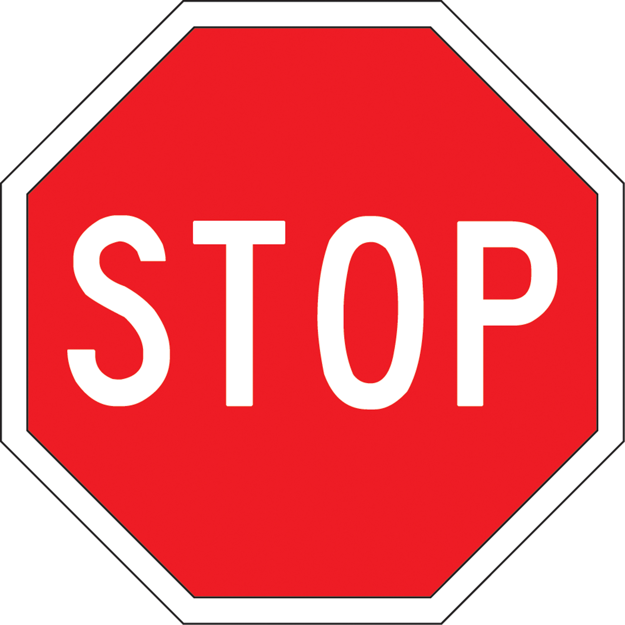 Panneau de signalisation « Stop », 24" x 24", Aluminium, Anglais avec pictogramme