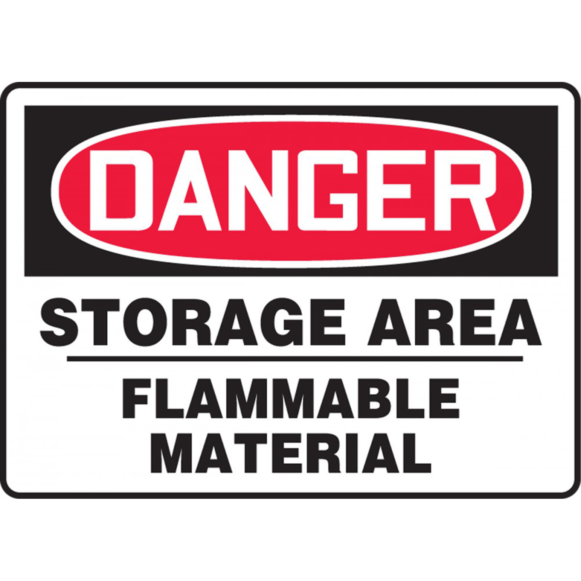 Enseigne « Storage Area Flammable Material », 10" x 14", Aluminium, Anglais