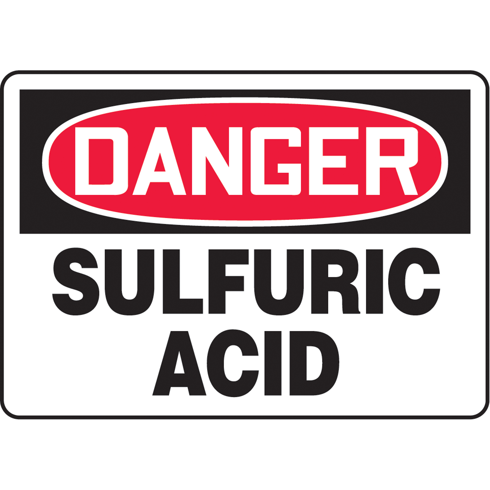 Enseigne « Sulfuric Acid », 10" x 14", Plastique, Anglais