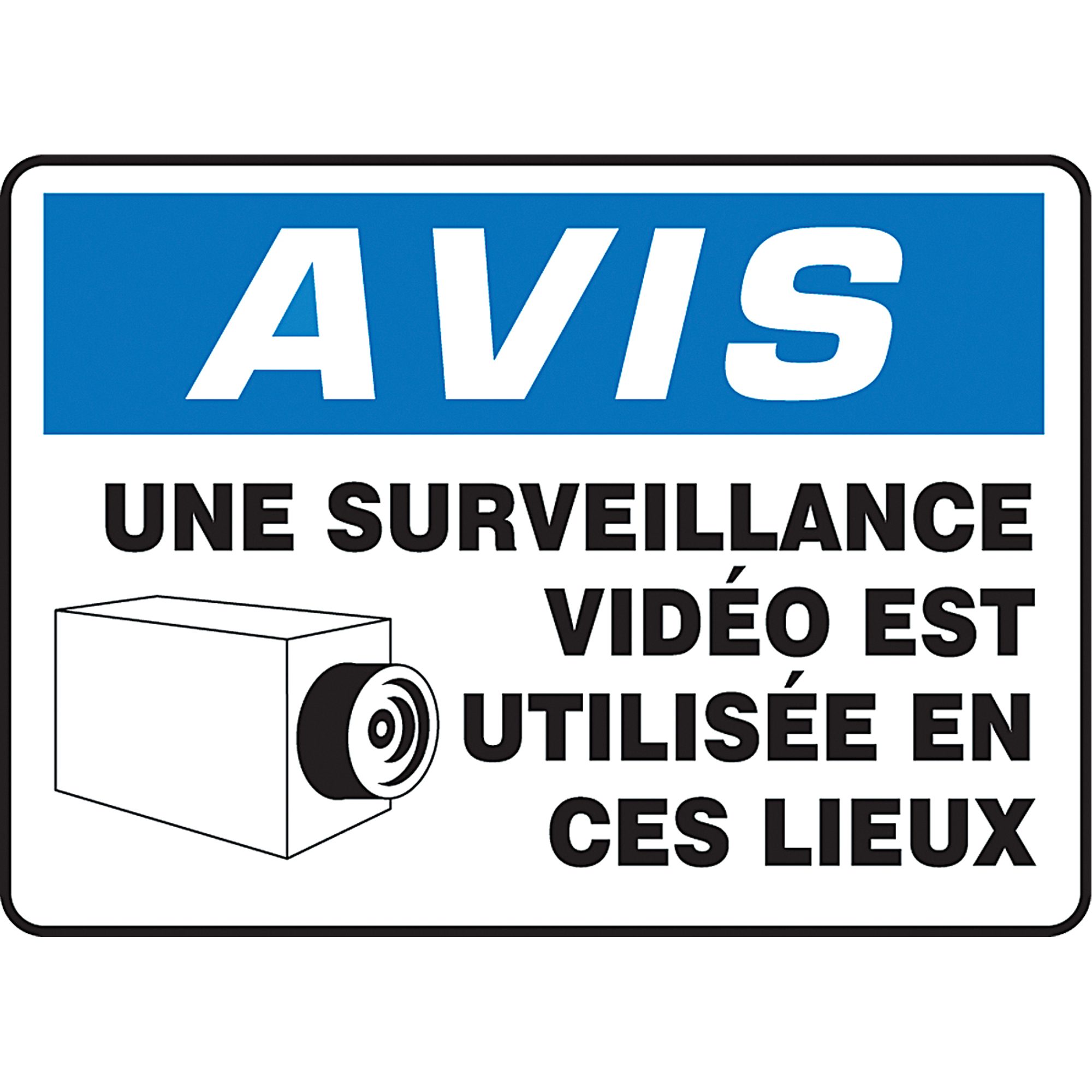 Enseigne « Surveillance vidéo », 7" x 10", Plastique, Français avec pictogramme