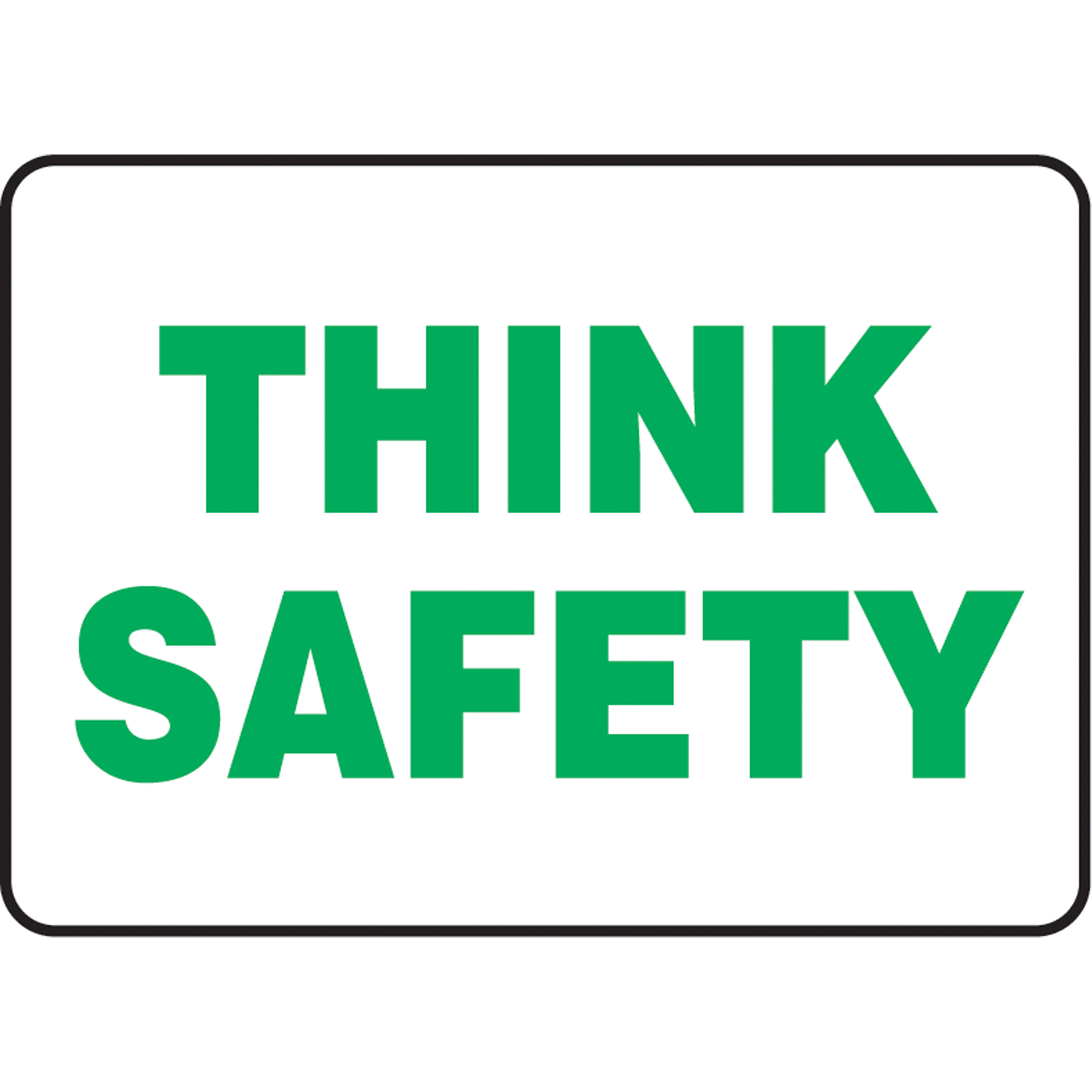 Enseigne « Think Safety », 10" x 14", Aluminium, Anglais