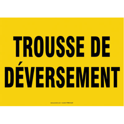 Enseigne « Trousse de déversement », 10" x 14", Aluminium, Français