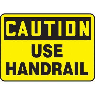Enseigne « Use Handrail », 10" x 14", Plastique, Anglais