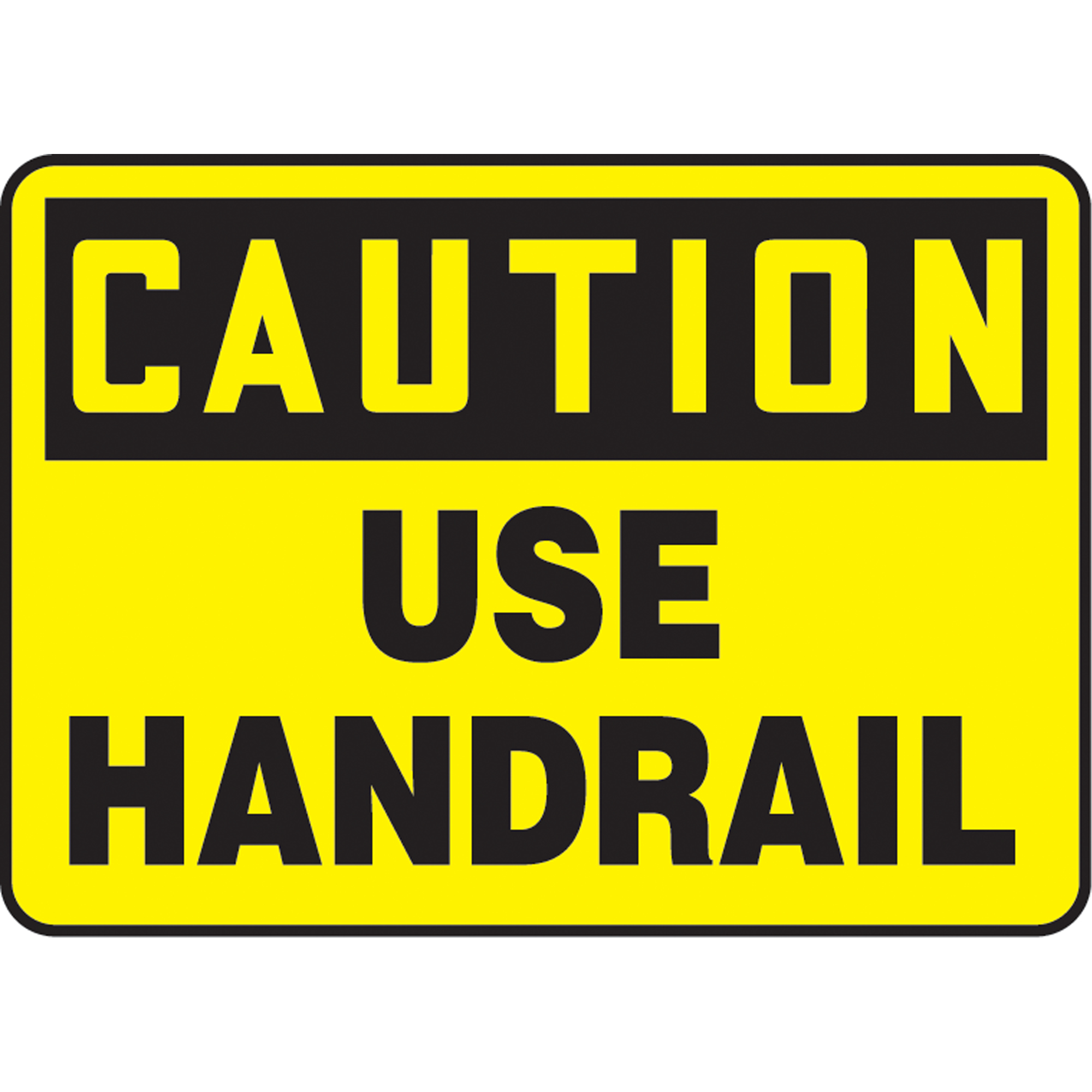 Enseigne « Use Handrail », 10" x 14", Plastique, Anglais