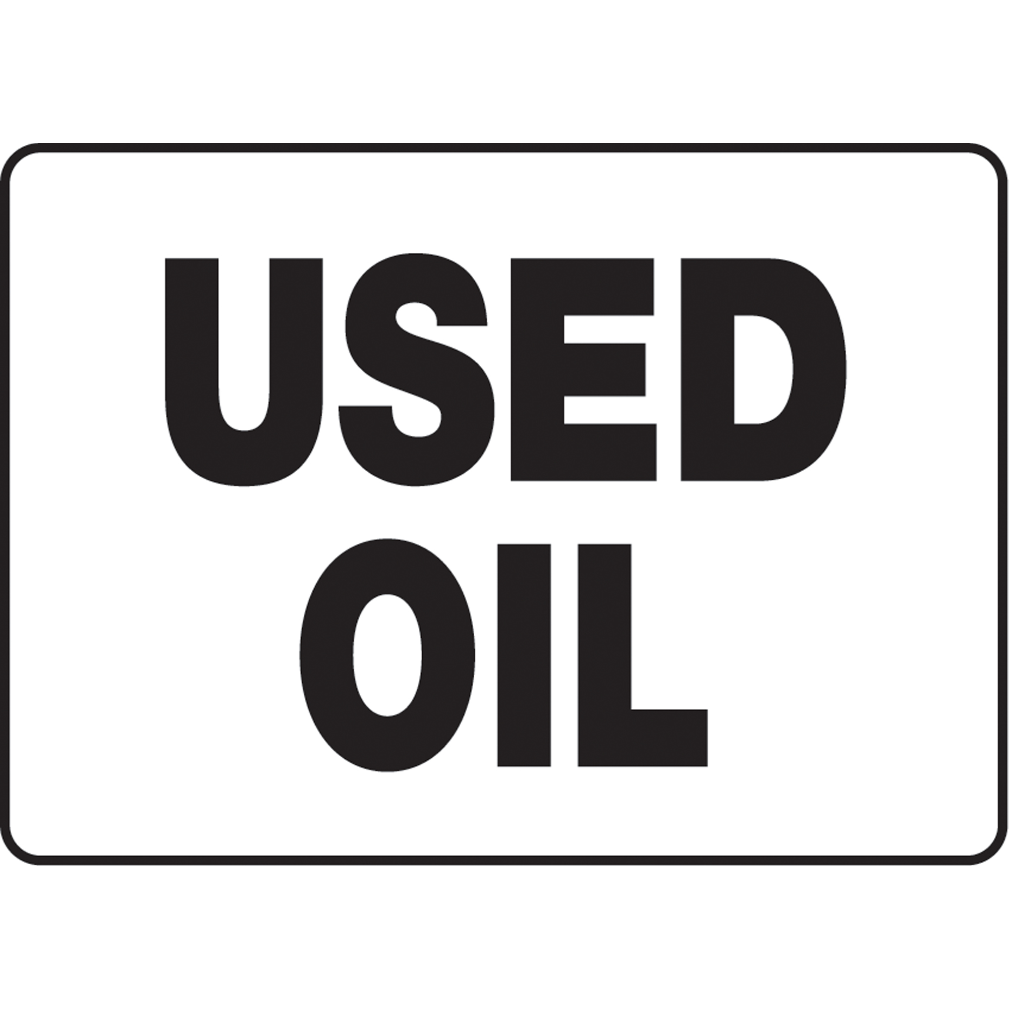Enseigne « Used Oil », 10" x 14", Plastique, Anglais