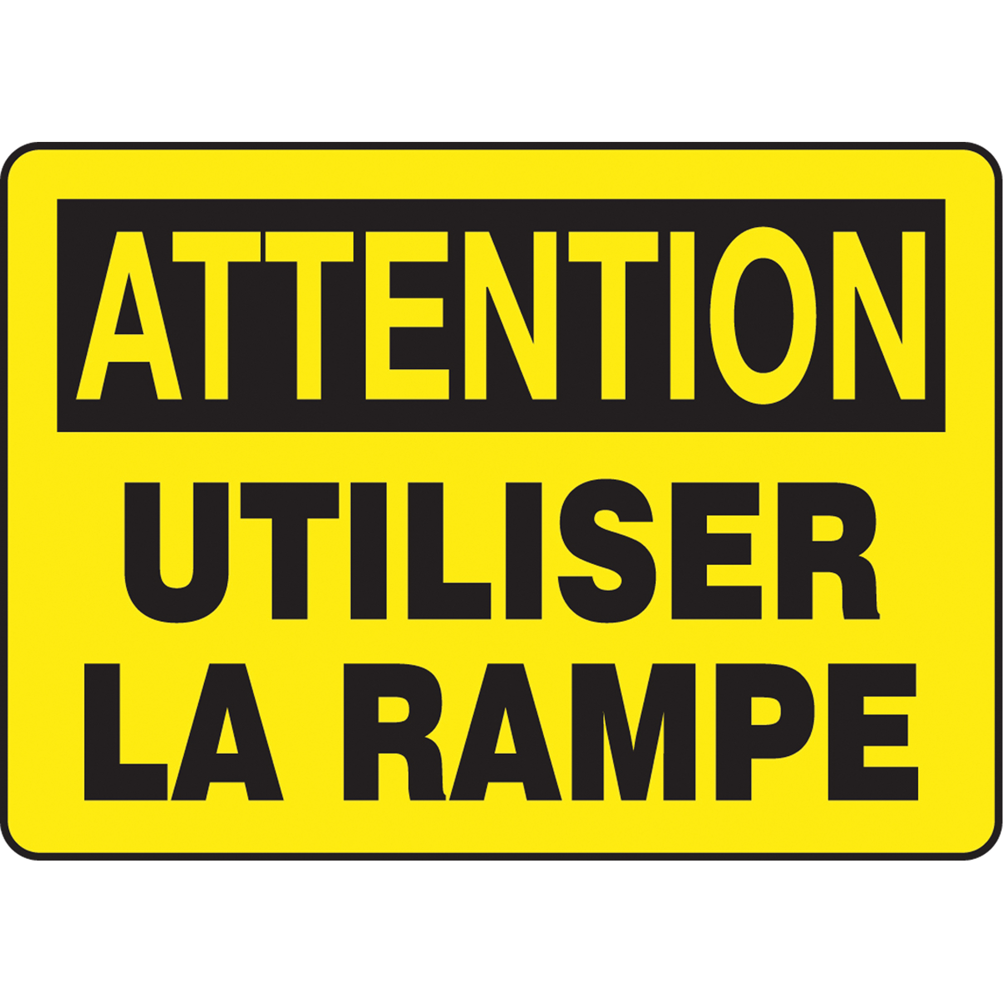 Enseigne « Utiliser la rampe », 7" x 10", Aluminium, Français