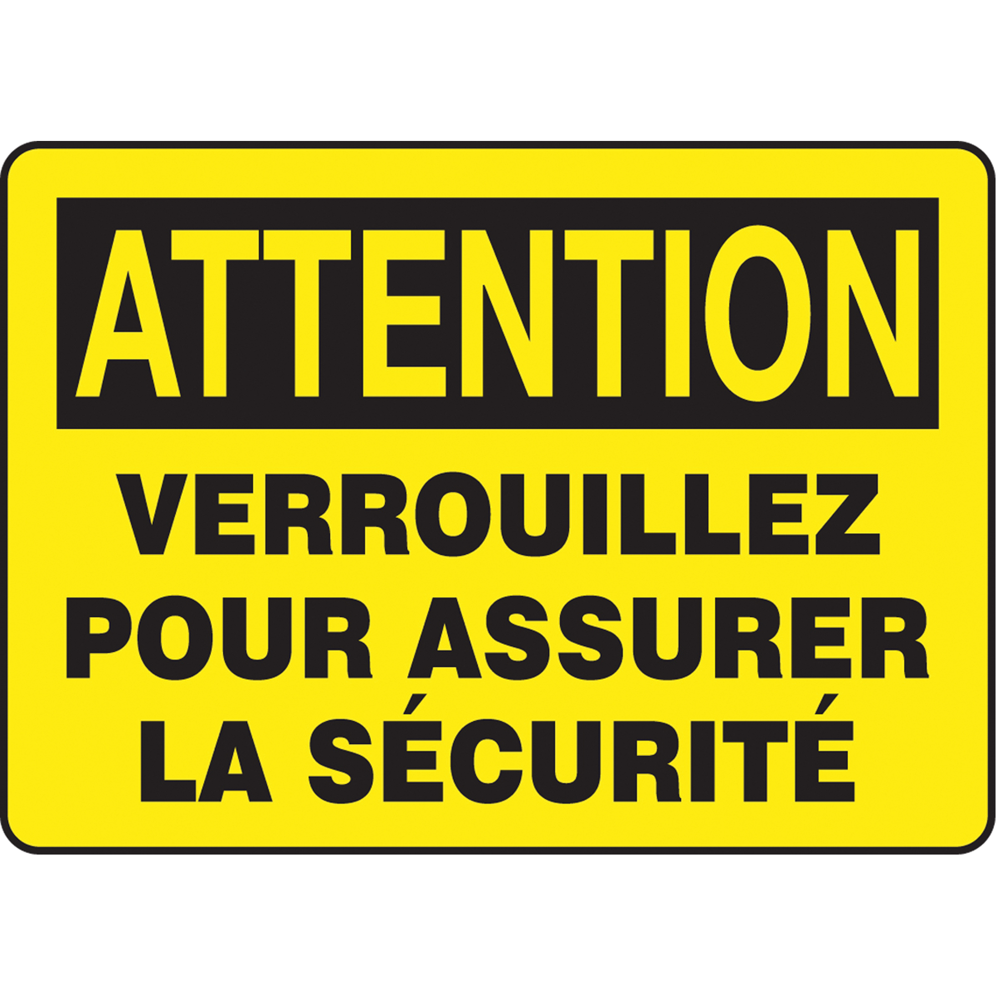 Enseigne « Verrouillez », 10" x 14", Plastique, Français
