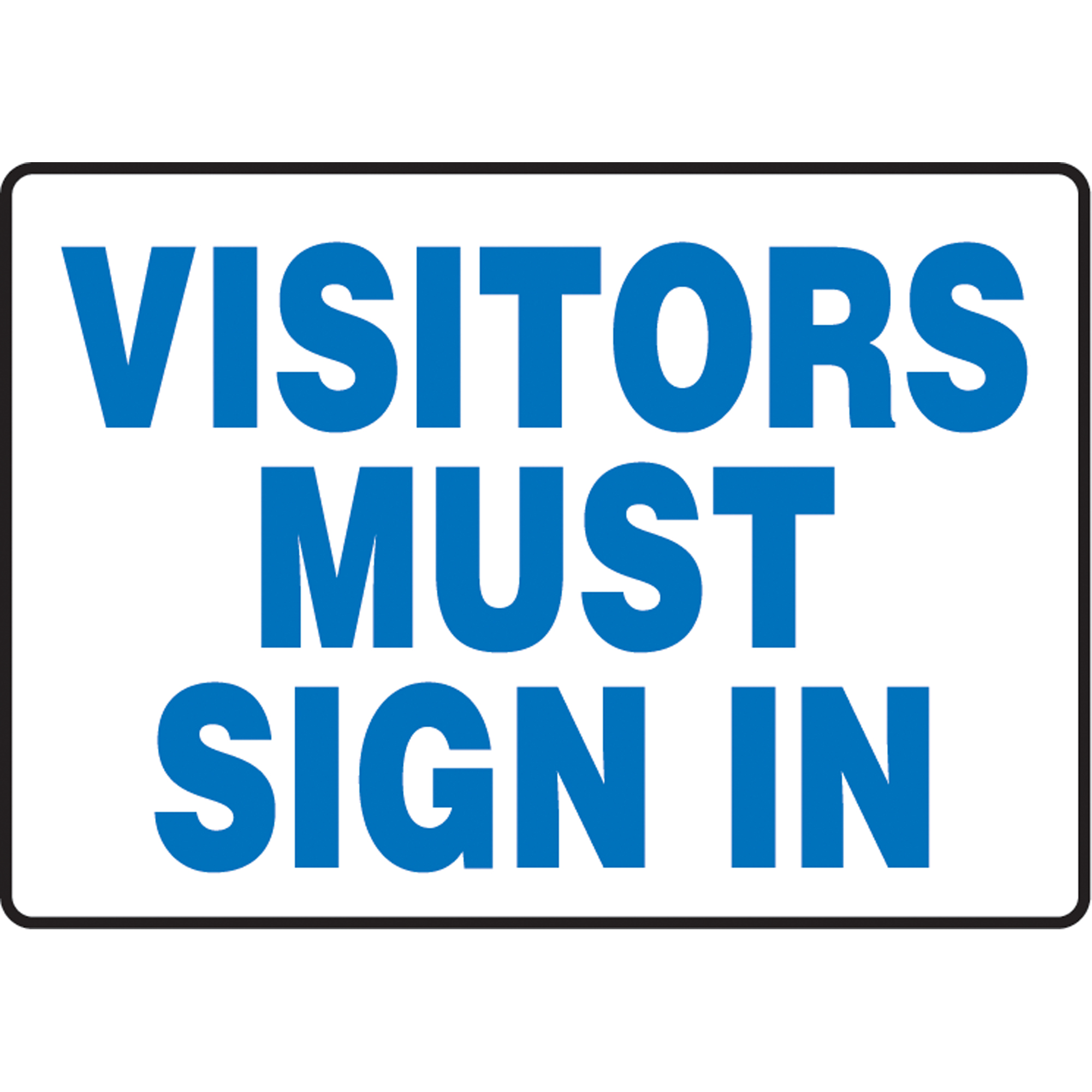 Enseigne « Visitors Must Sign In », 10" x 14", Aluminium, Anglais