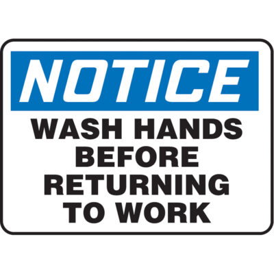 Enseigne « Wash Hands », 10" x 14", Vinyle, Anglais