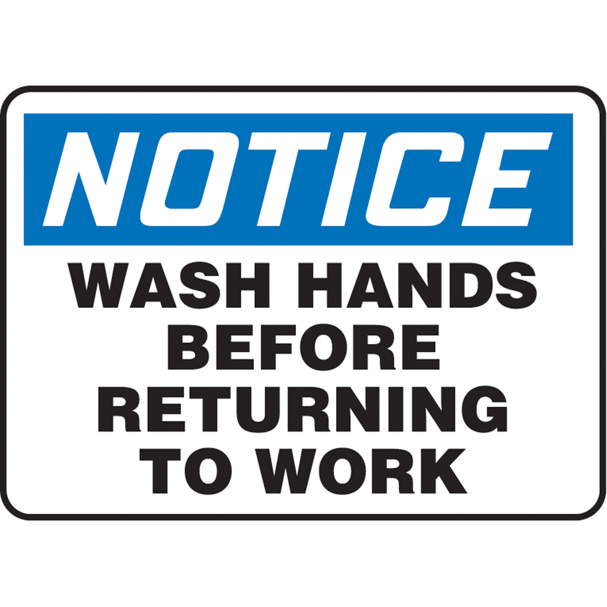 Enseigne « Wash Hands », 10" x 14", Vinyle, Anglais