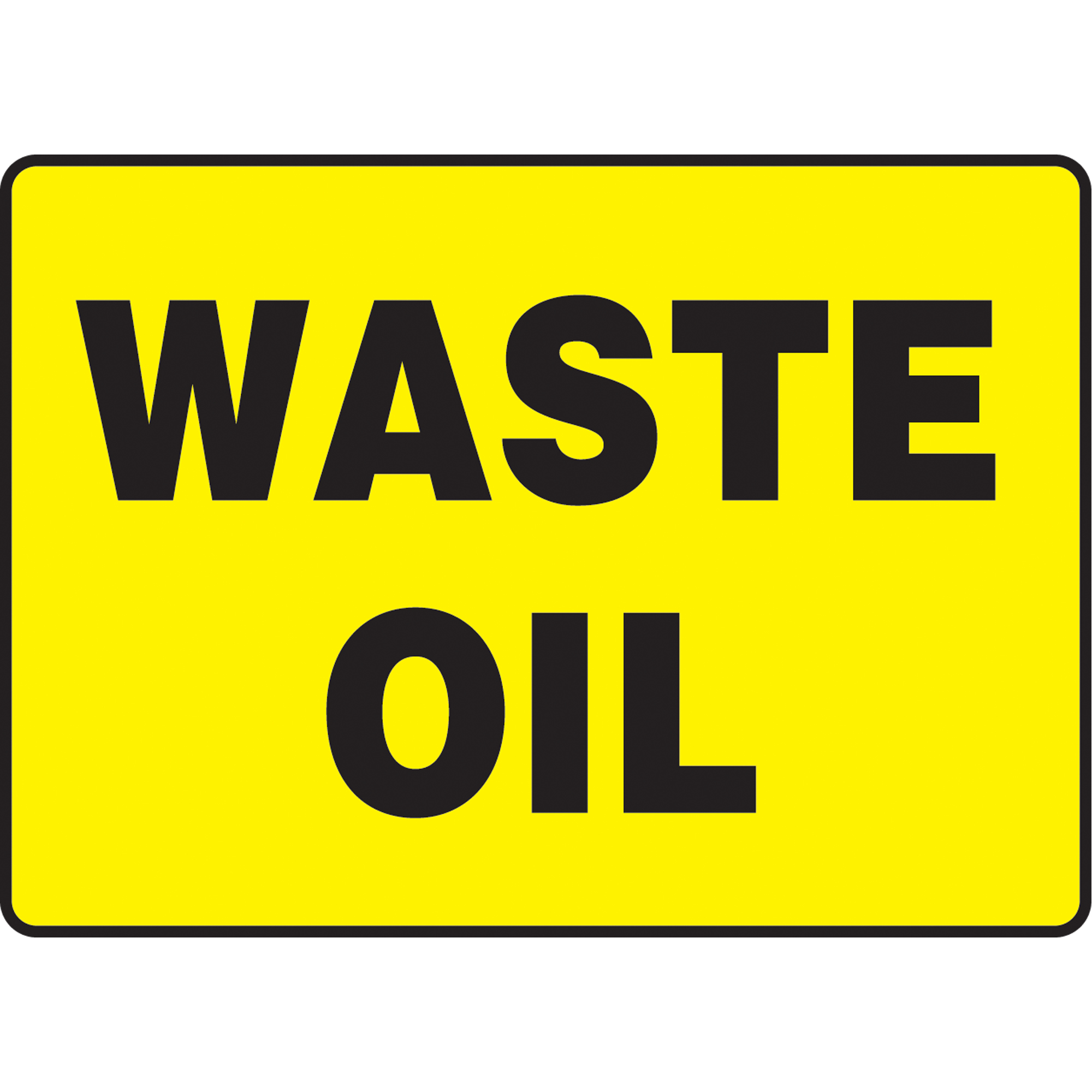 Enseigne « Waste Oil », 10" x 14", Plastique, Anglais