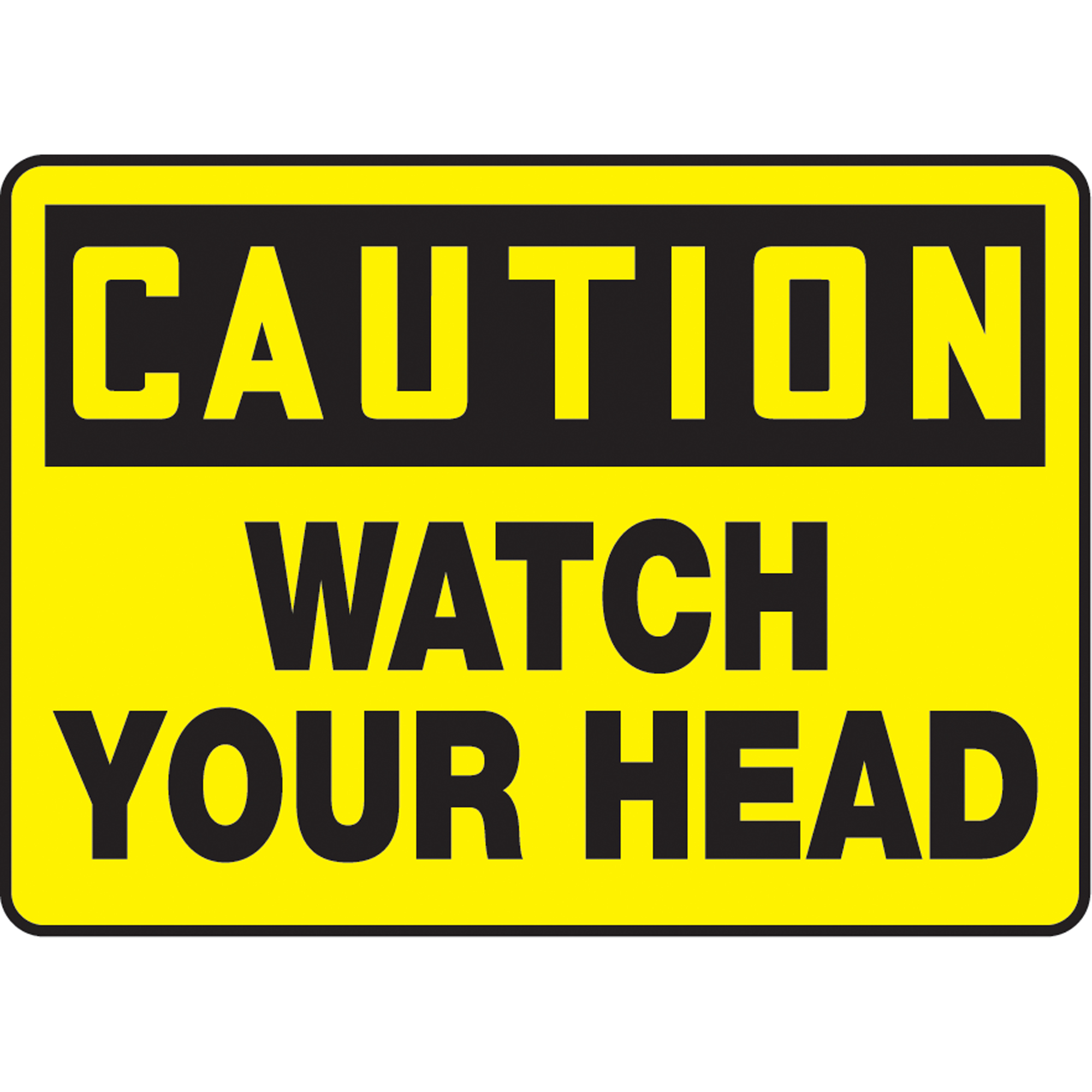 Enseigne « Watch Your Head », 10" x 14", Vinyle, Anglais