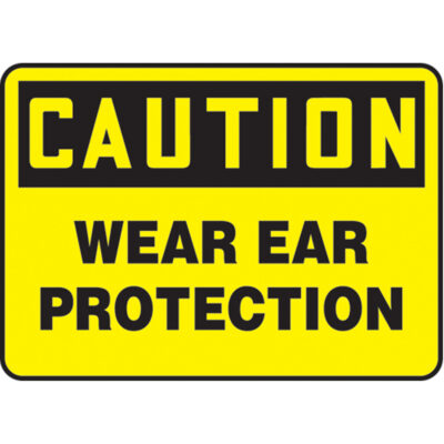Enseigne « Wear Ear Protection », 10" x 14", Vinyle, Anglais