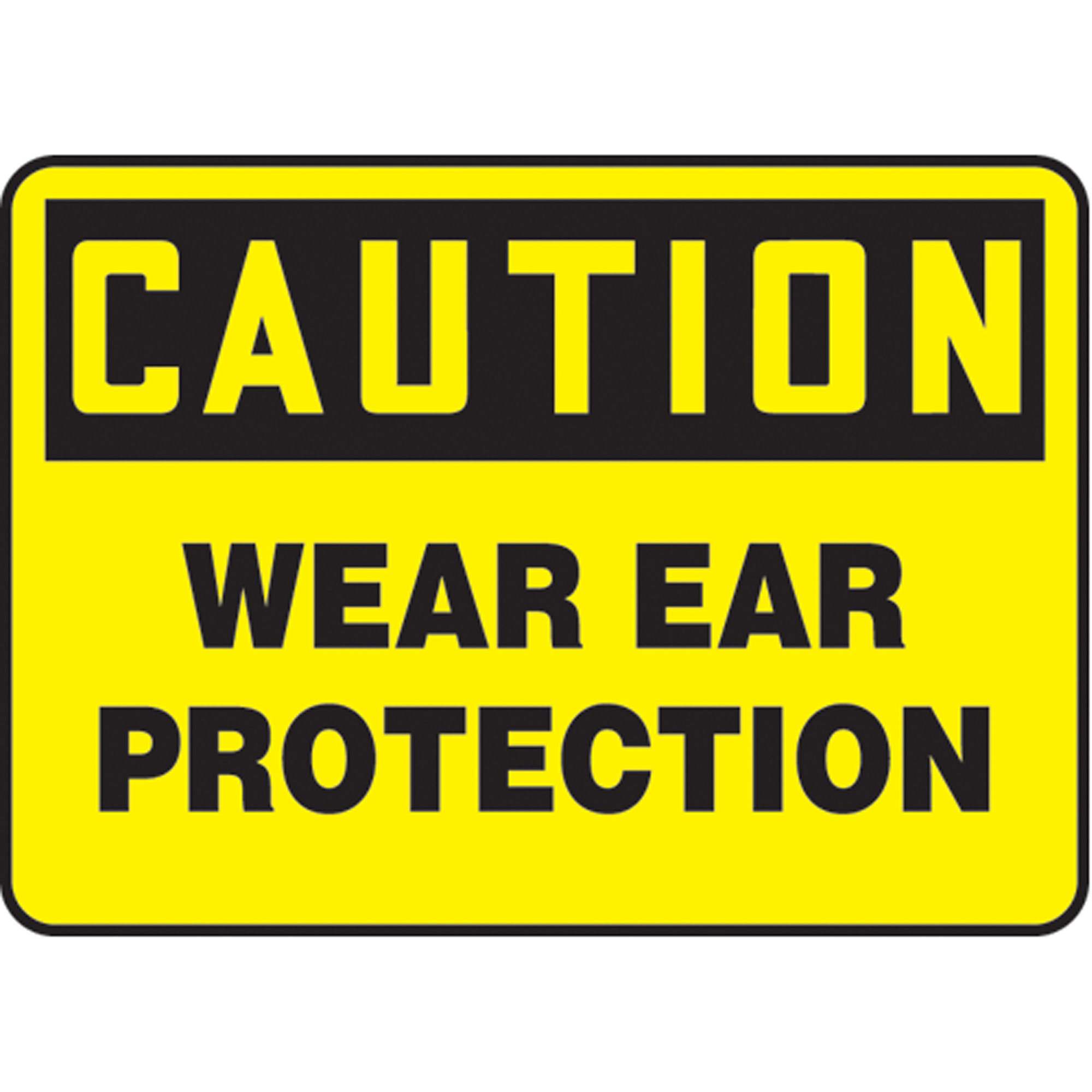 Enseigne « Wear Ear Protection », 10" x 14", Vinyle, Anglais