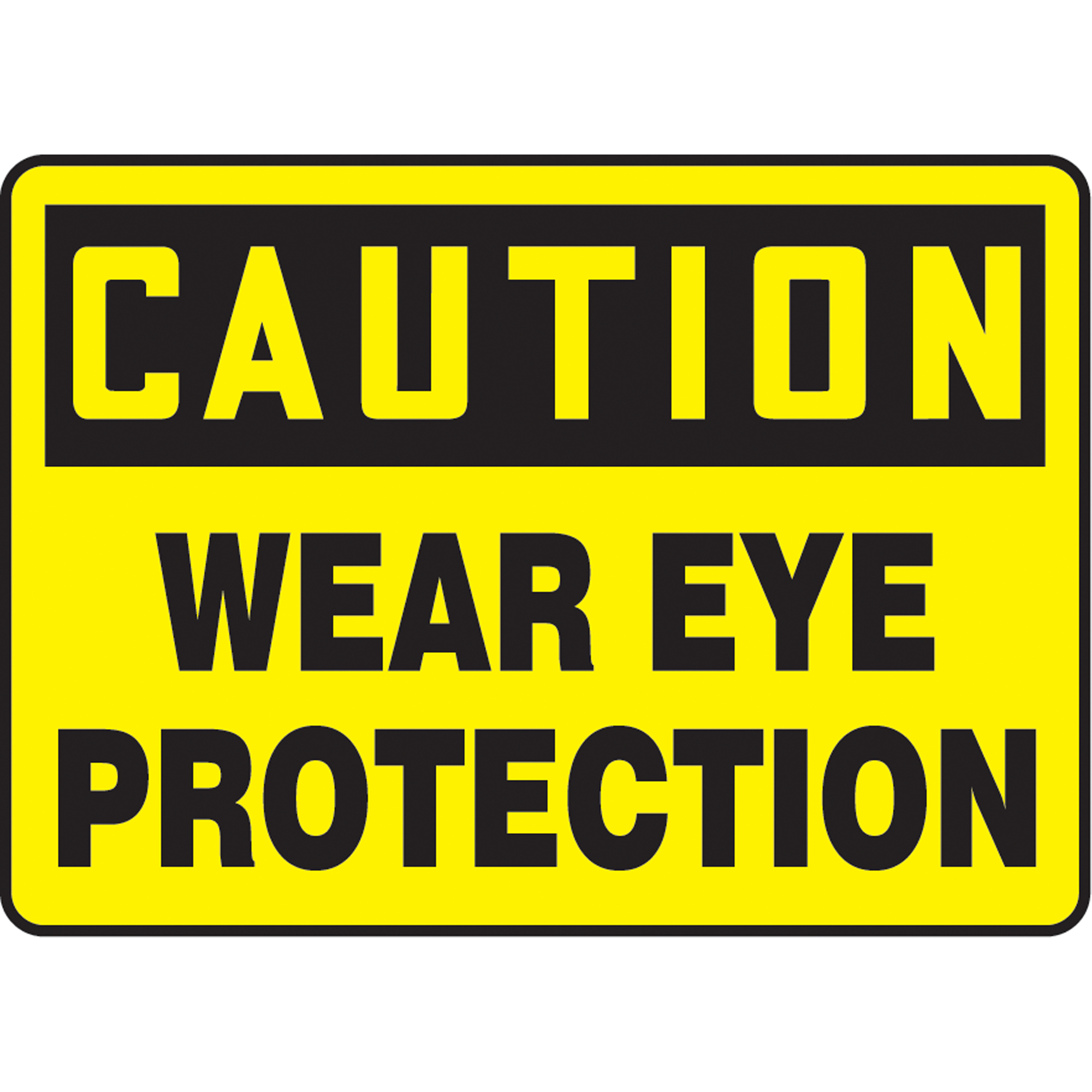 Enseigne « Wear Eye Protection », 10" x 14", Vinyle, Anglais