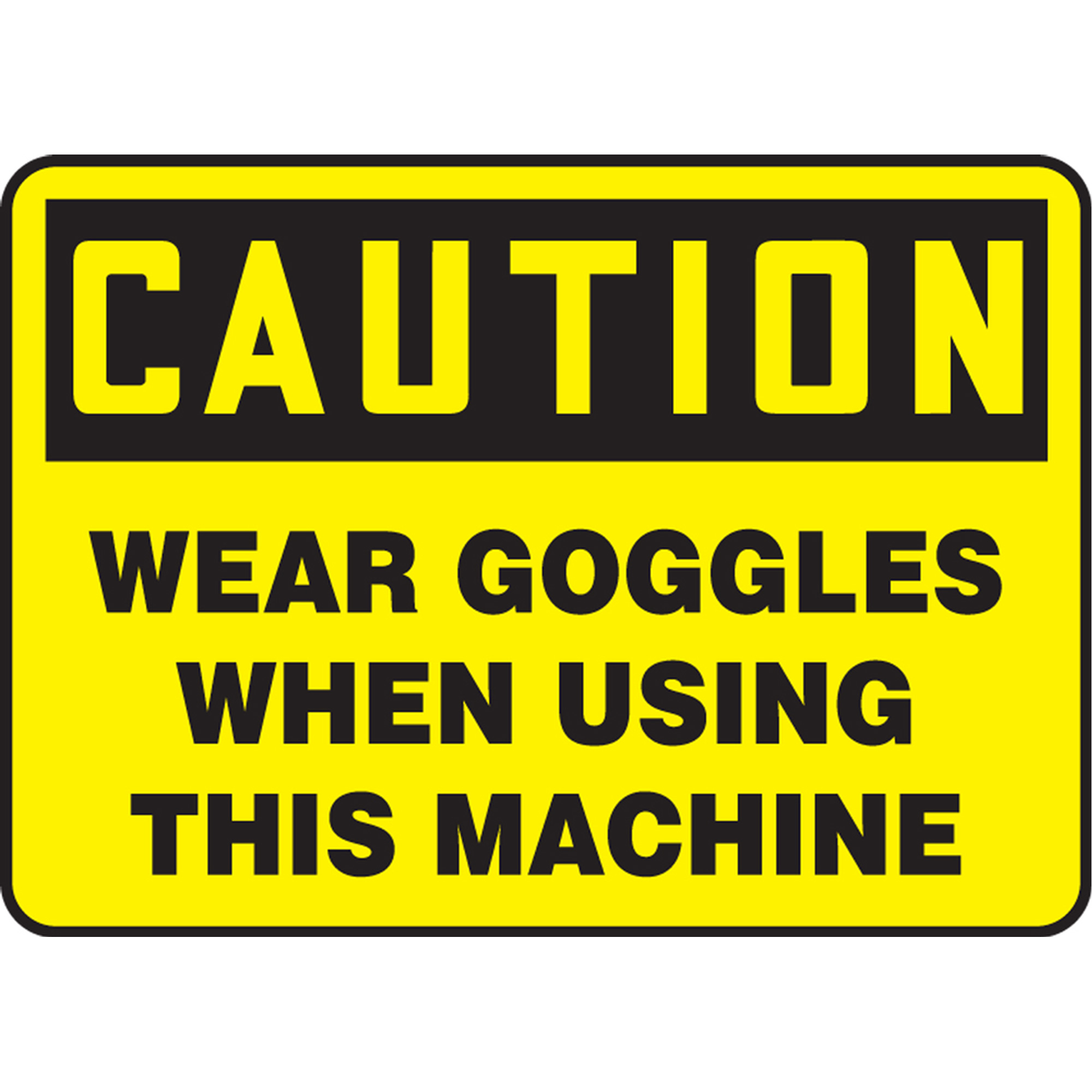 Enseigne « Wear Goggles », 10" x 14", Vinyle, Anglais