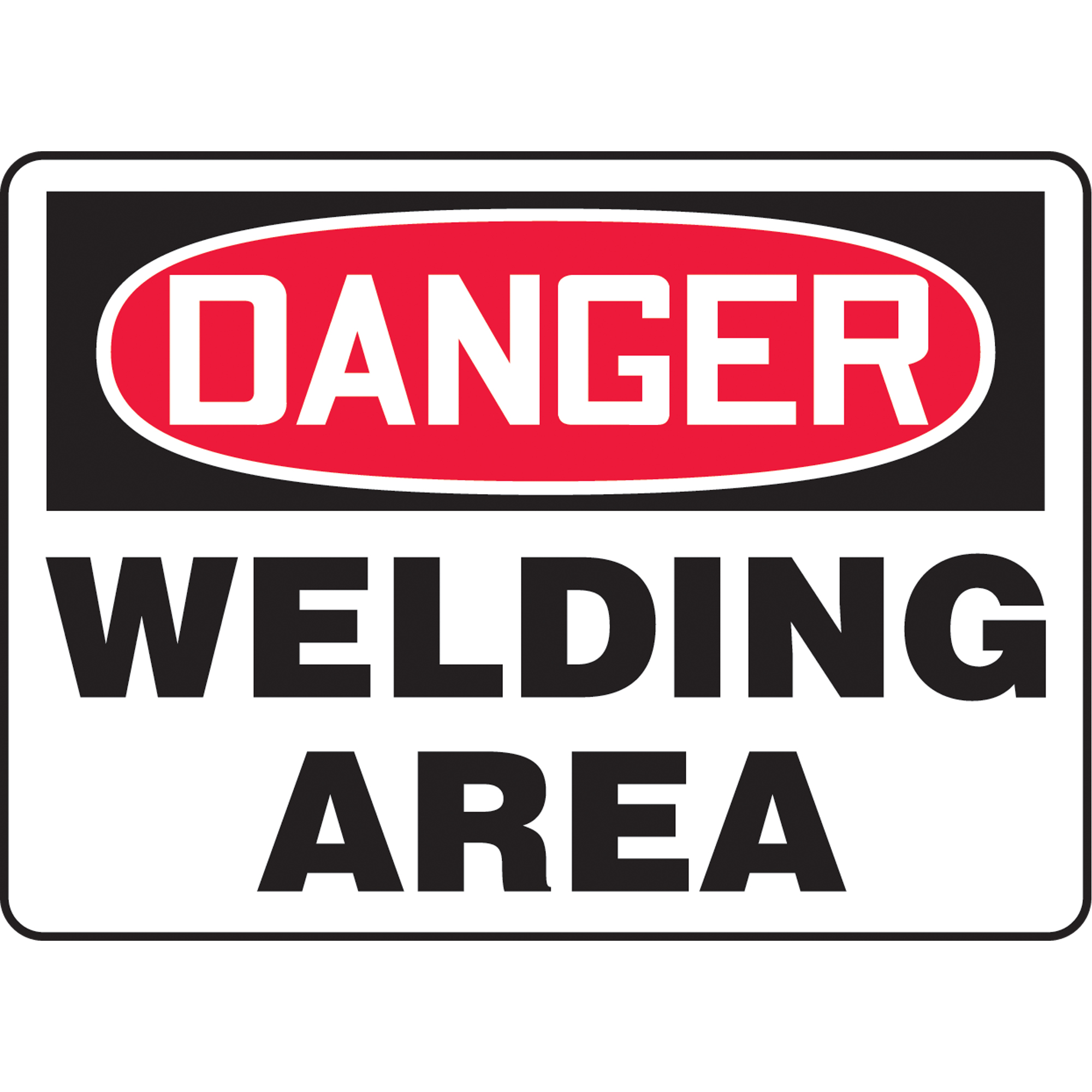 Enseigne « Welding Area », 10" x 14", Vinyle, Anglais
