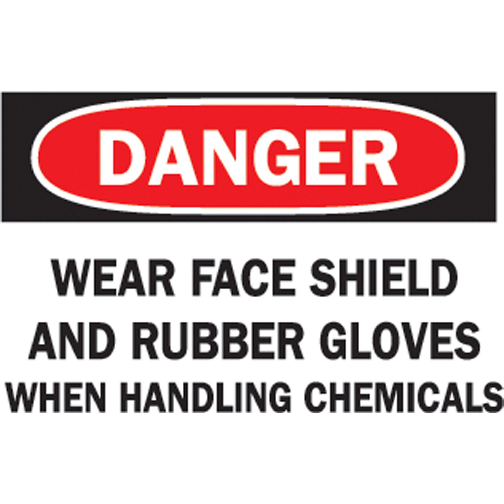 Enseigne « When Handling Chemicals », 10" x 14", Plastique, Anglais
